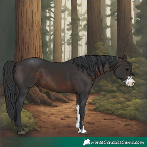 Horse Color:Brown Sabino 