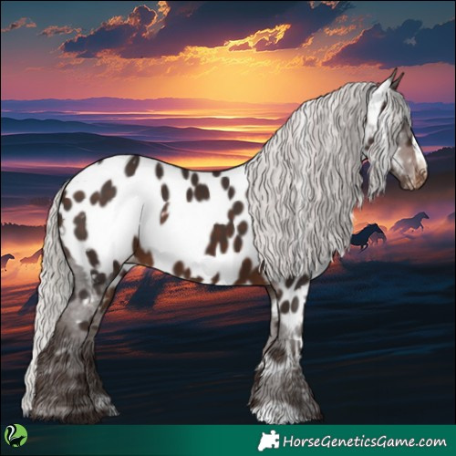 Horse Color:White Spotted Silver Brown Frame Near Leopard