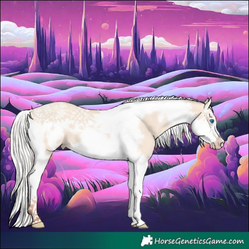 Horse Color:Silver Classic Champagne Dun Splash Tobiano Frame 