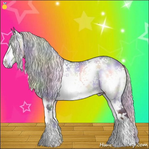 Horse Color:Nacre White Spotted Silver Brown Chinchilla Onyx