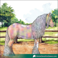 Horse Color:Nacre Gold Cream Champagne Dun Tobiano Rabicano 