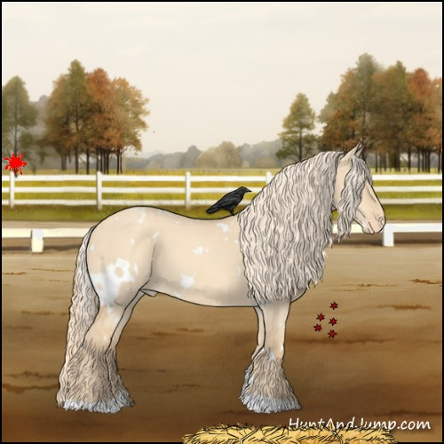 Horse Color:White Spotted Gold Champagne Dun Varnish 