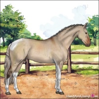 Horse Color:Silver Brown Dun Tobiano Rabicano 