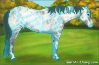 Horse Color:Thunderstruck White Spotted Liver Red Onyx Ice Roan Varnish 