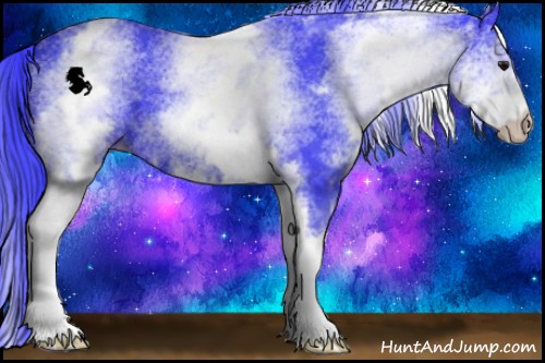 Horse Color:Watercolor White Spotted Black 