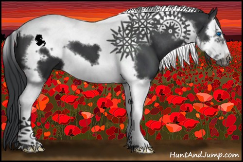 Horse Color:Black Splash Tobiano Frame 