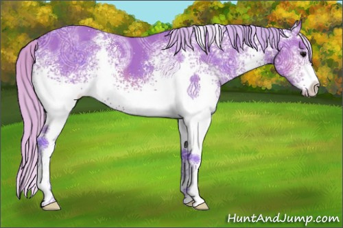Horse Color:Watercolor White Spotted Silver Brown Ice