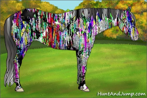 Horse Color:Plaid White Spotted Black Ice