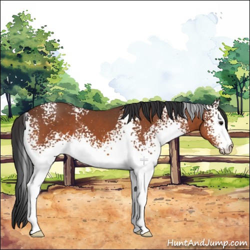 Horse Color:White Spotted Bay 