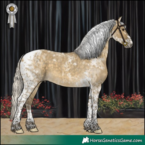 Horse Color:Silver Buckskin Dun Tobiano Rabicano