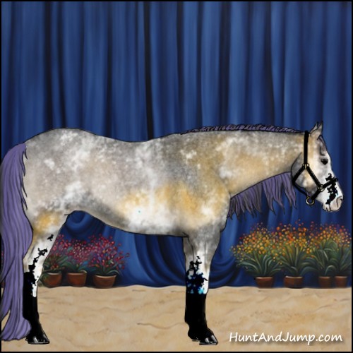Horse Color:Painted White Spotted Blue Onyx Roan Varnish 