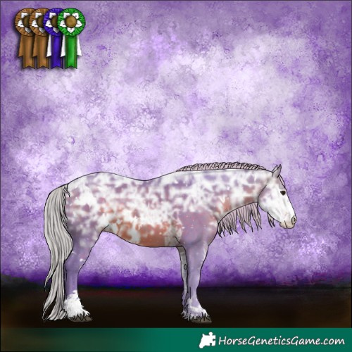 Horse Color:Watercolor White Spotted Silver Brown Ice Sabino 