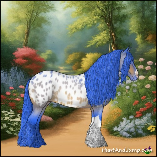 Horse Color:Watercolor Bay Roan Near Leopard Rabicano 