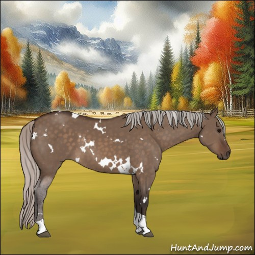 Horse Color:White Spotted Silver Brown Dun Tobiano 
