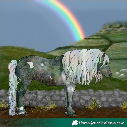 Horse Color:Nacre Watercolor White Spotted Silver Brown Ice 