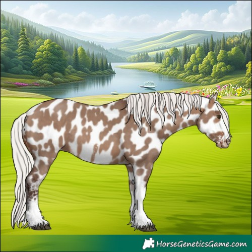 Horse Color:Silver Brown Dun Sabino Tobiano Near Leopard Rabicano