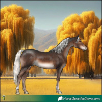 Horse Color:Liver Chestnut Mushroom Tobiano 