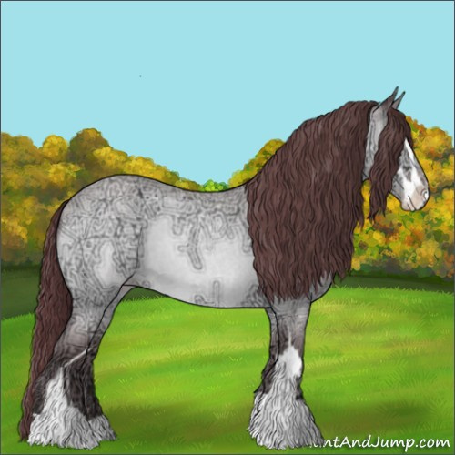 Horse Color:Chocolate Sable Champagne Chinchilla Ice Roan Sabino