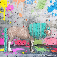 Horse Color:Painted White Spotted Silver Brown Ice Sabino Splash 