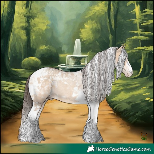 Horse Color:Amber Champagne Dun Tobiano Rabicano 