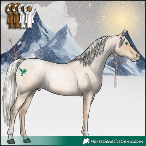 Horse Color:Silver Buckskin Roan Pearl 