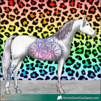 Horse Color:Watercolor White Spotted Silver Brown Splash Tobiano