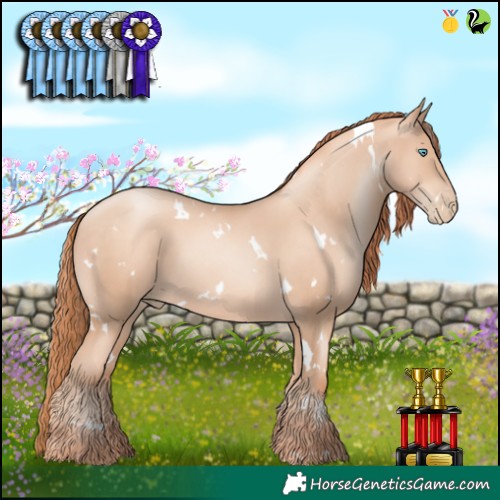 Horse Color:White Spotted Sable Champagne Pearl 