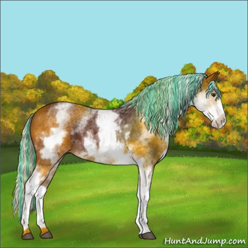 Horse Color:Painted White Spotted Silver Brown 