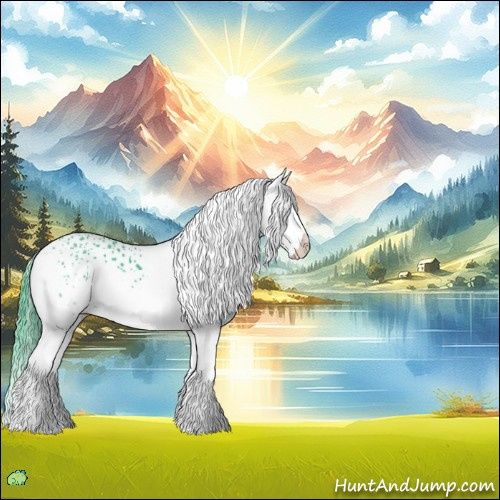 Horse Color:Watercolor White Spotted Black 