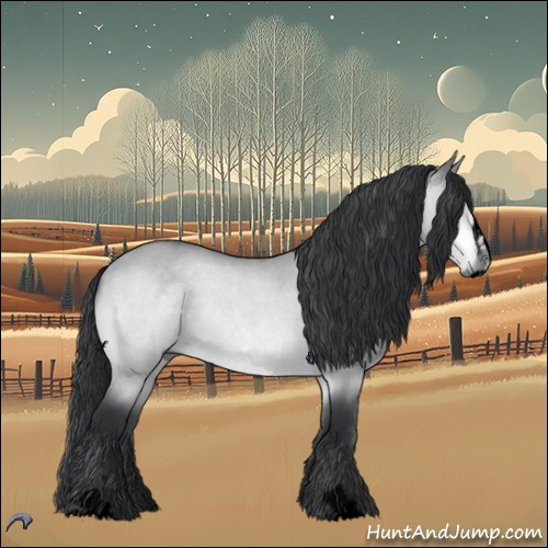 Horse Color:Void Brown Chinchilla Roan Dun Sabino