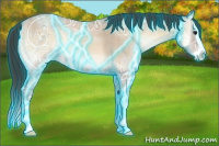 Horse Color:Thunderstruck Classic Champagne Ice Roan Onyx Splash 