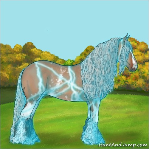 Horse Color:Thunderstruck White Spotted Silver Bay Dun Rabicano 