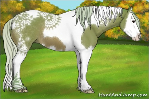 Horse Color:Watercolor Silver Bay Splash Tobiano 
