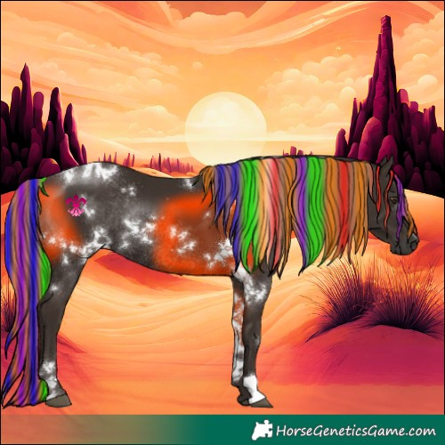 Horse Color:Painted White Spotted Liver Chestnut Rabicano 