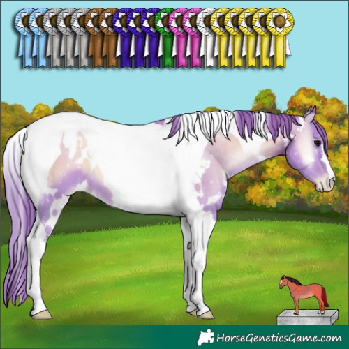 Horse Color:Watercolor White Spotted Blue Onyx Pearl Tobiano 