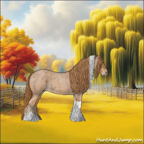 Horse Color:Red Roan Tobiano 