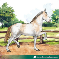 Horse Color:White Spotted Red Dun Rabicano  and White Spotted Red Dun Splash Rabicano 