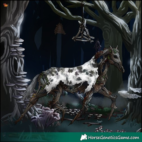 Horse Color:White Spotted Midnight Brown Chinchilla Dun 