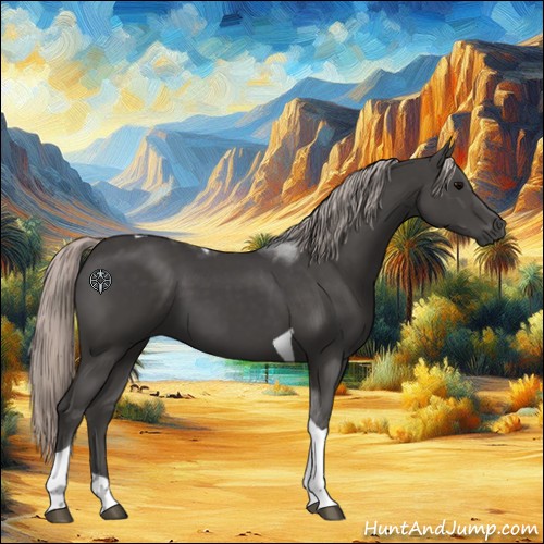 Horse Color:Silver Black Tobiano 