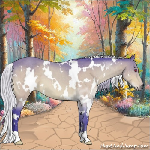 Horse Color:Watercolor White Spotted Silver Brown Chinchilla