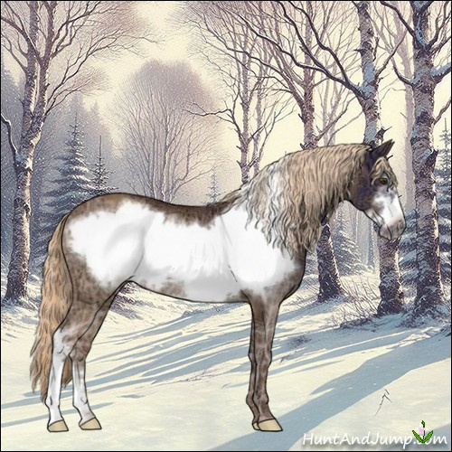 Horse Color:Chocolate Palomino Ice Dun Frame Rabicano