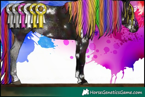 Horse Color:Painted White Spotted Midnight Liver Red Dun Ice Sabino Rabicano 