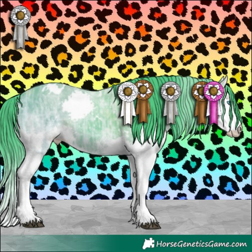 Horse Color:Watercolor White Spotted Black Ice Splash