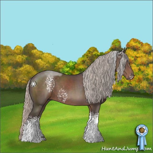Horse Color:White Spotted Silver Black Sabino 