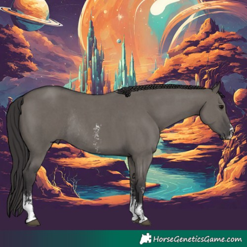 Horse Color:Smoky Grullo Sabino Rabicano