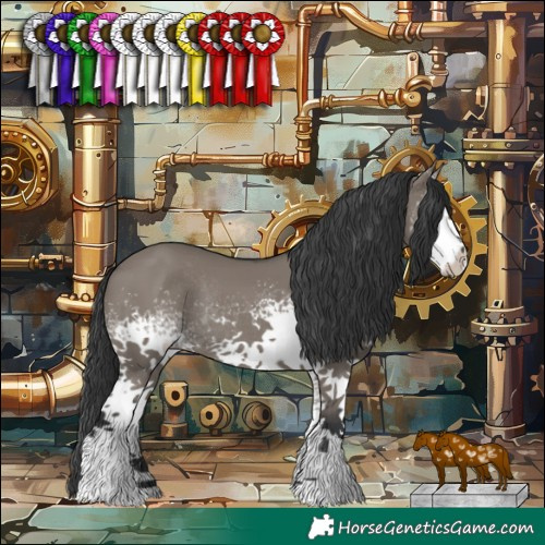 Horse Color:White Spotted Grullo Rabicano