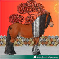 Horse Color:Bay Tobiano Rabicano 