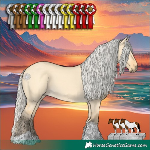 Horse Color:Silver Buckskin Dun Tobiano 