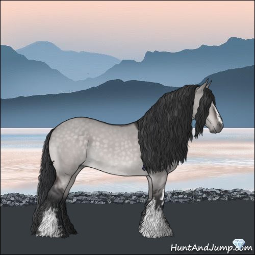 Horse Color:Platinum White Spotted Brown Roan Dun 