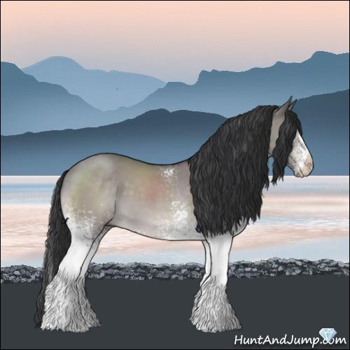 Horse Color:Platinum White Spotted Bay Roan Dun